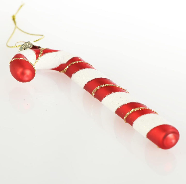 com-four® 6X Christbaumanhänger Zuckerstange - Christbaumschmuck zum Anhängen - Weihnachtskugel in Z