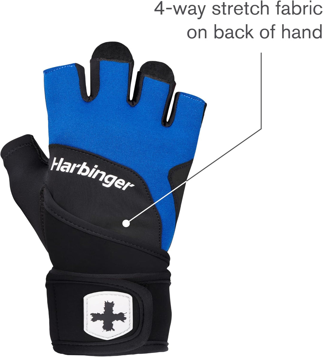 Harbinger Training Grip Wristwrap 2.0 Handschuhe für Gewichtheber, Unisex L Blau, L Blau