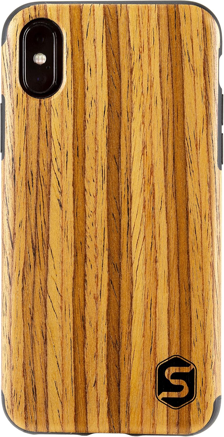 SEBASTIAN STURM Handyhülle "MAXI" | Hergestellt aus echtem Holz "Teak" in einer TPU-Hülle | Kompatib
