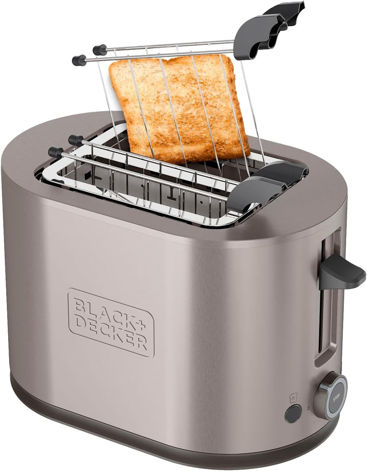 BLACK+DECKER - Toaster BXTOA901E 900W | 2 Schlitze | Automatische Zentrierung | 7 Bräunungsstufen |