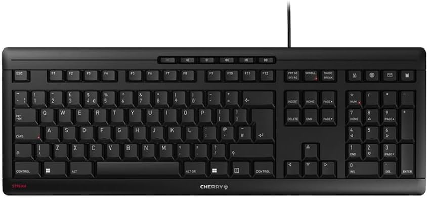 CHERRY Stream Keyboard Tastatur, schwarz, UK-Layout JK-8500GB-2 Britisches Layout - QWERTY schwarz,