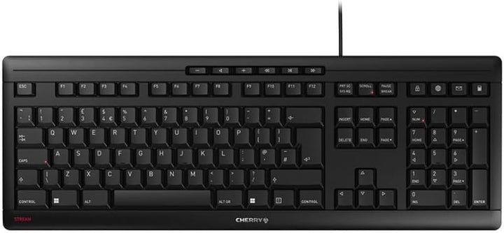 CHERRY Stream Keyboard Tastatur, schwarz, UK-Layout JK-8500GB-2 Britisches Layout - QWERTY schwarz,