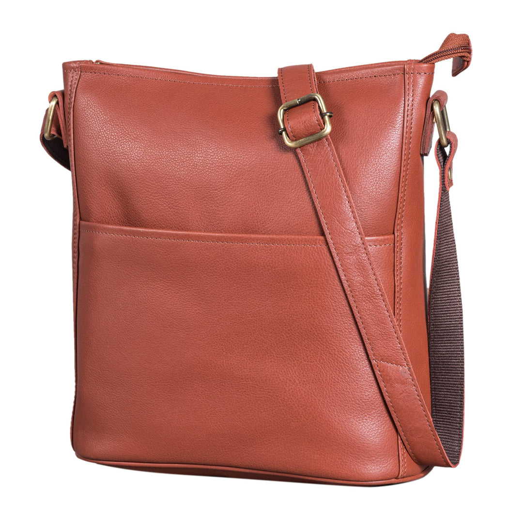LEABAGS Leder Handtasche Damen I Premium Echtleder Umhängetasche I Schultertasche I Damentasche I Tr