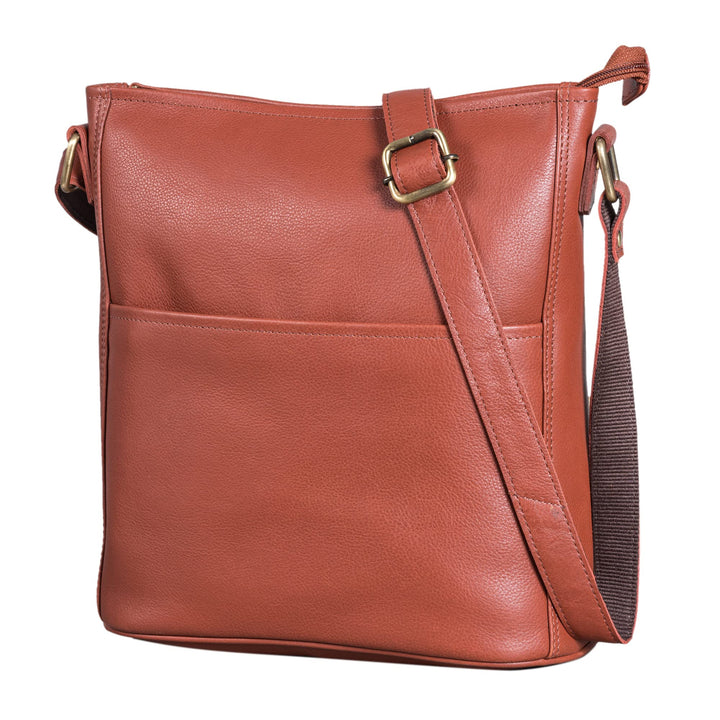 LEABAGS Leder Handtasche Damen I Premium Echtleder Umhängetasche I Schultertasche I Damentasche I Tr