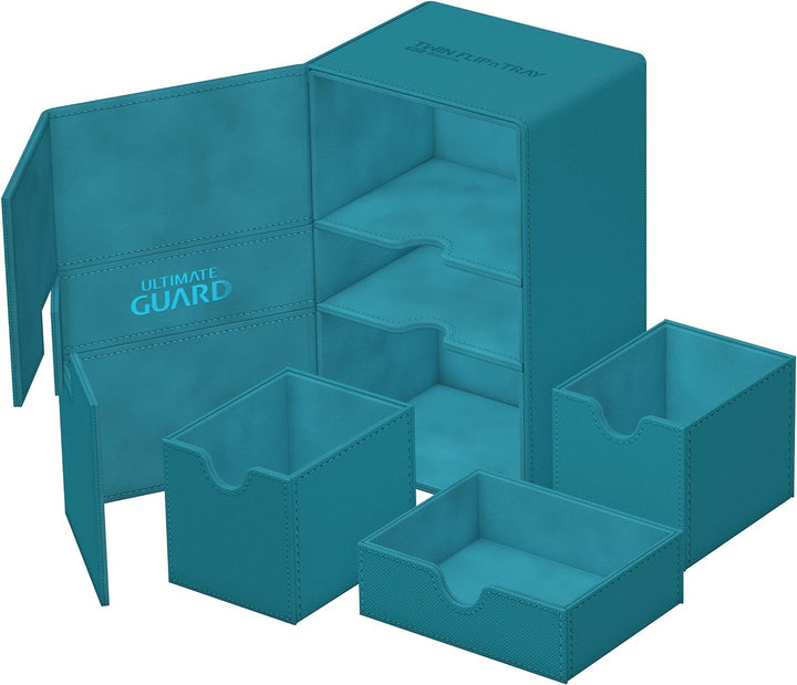 Ultimate Guard UGD011239 Twin Flip`n`Tray 160+ XenoSkin Monocolor Petrolblau Kartenbox, Petrolblau