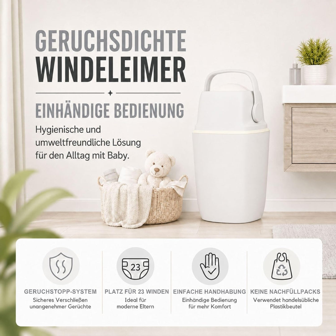 Set Magic Windeleimer Majestic & Windel Blaubär | Diaper Keeper mit Geruchsstop-System | bis zu 15 W
