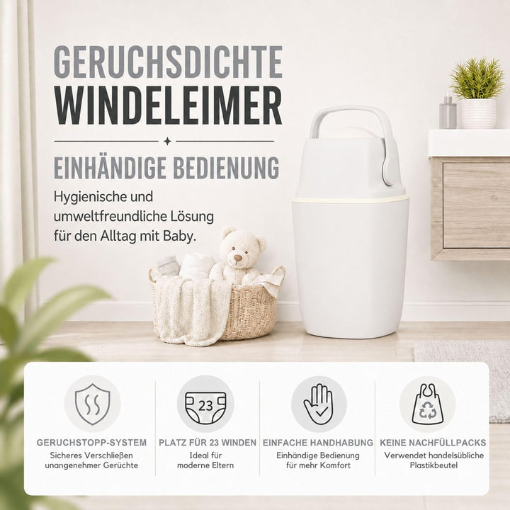 Set Magic Windeleimer Majestic & Windel Blaubär | Diaper Keeper mit Geruchsstop-System | bis zu 15 W