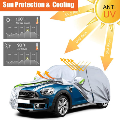 Autoabdeckung Vollgarage Ersatz für Mini Countryman F60 2017-2024, Allwetter Reflektierende Autoabde