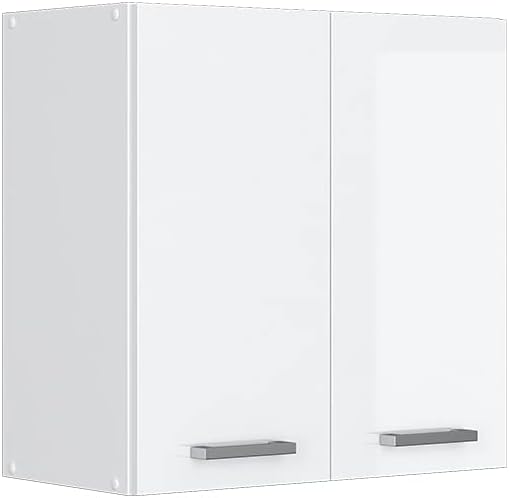 Vicco Hängeschrank R-Line, Weiss Hochglanz/Weiss, 60 cm Weiss Hochglanz Hängeschrank 60cm, Weiss Hoc