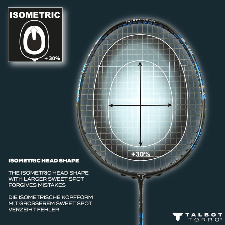 Talbot-Torro Badminton Set Isoforce 211, Graphit Badmintonschläger Set für den sofortigen Start, Bad