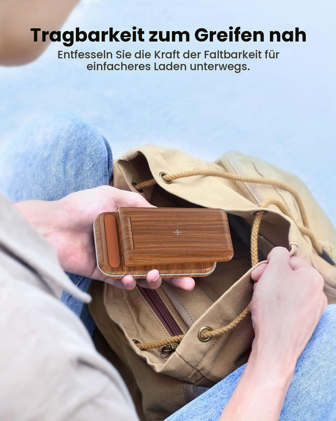 JoyGeek 3 in 1 Faltbar Kabelloses Ladegerät, Wireless Charger für i Phone 16/15/14/13/12/11/X, Induk