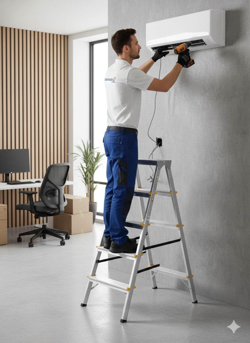 Zweiseitige Aluleiter Klappleiter Haushaltsleiter 2x5 Stehleiter Tragkraft 150kg TÜV | 5 Stufen / 15