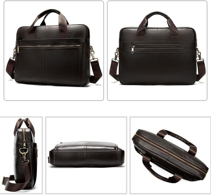 BAIGIO Aktentasche Herren Leder Laptoptasche Handtasche Business Umhängetasche 14 Zoll Vintage Leder