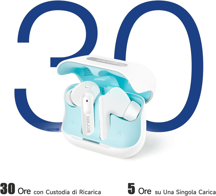 Bluetooth Kopfhörer in Ear, Kabellos Bluetooth Noise Cancelling Kopfhoerer mit 6 ENC Mic, Wireless E