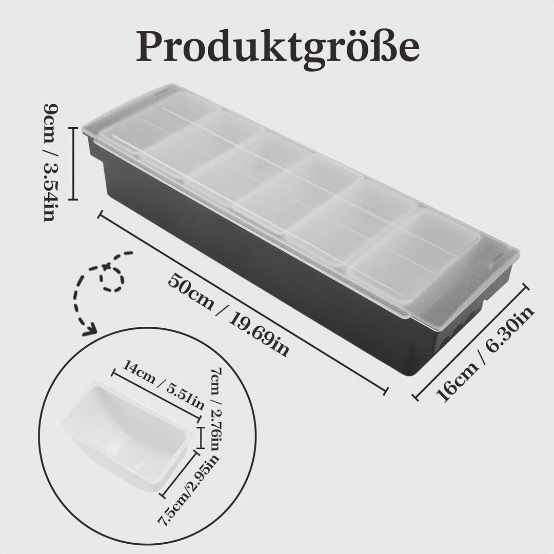 Obst Container Box Eis Party Servier Bar Eisgekühlter Gewürzspender mit Transparentem Deckel, Würzmi