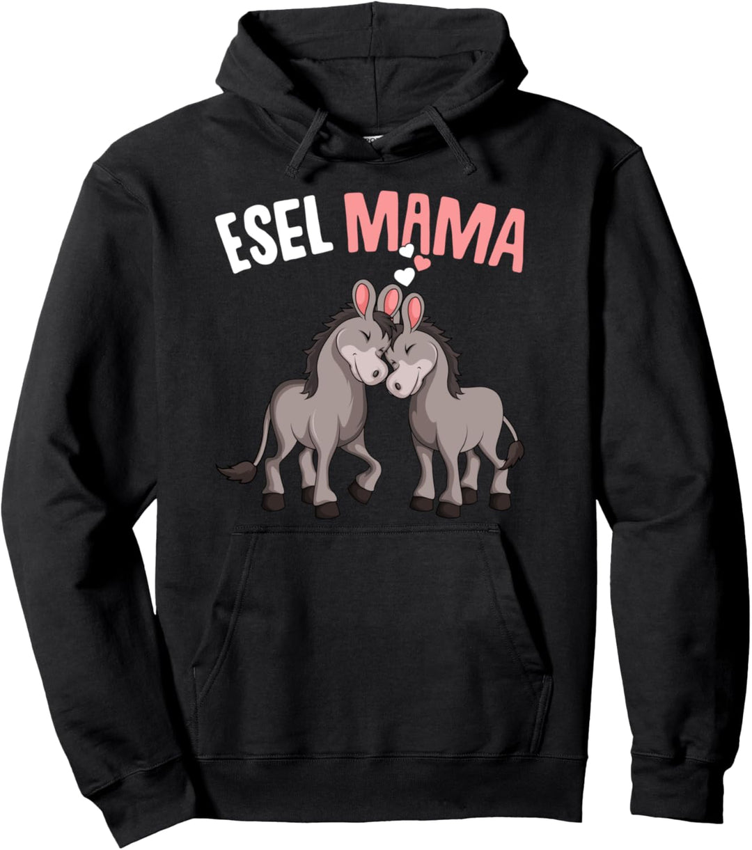 Esel Mama Bauernhof Landwirtin Damen Pullover Hoodie