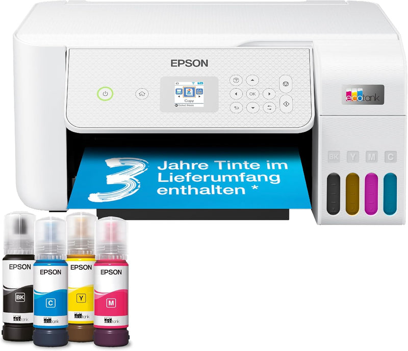 Epson EcoTank ET-2876 A4-Multifunktions-Wi-Fi-Tintentankdrucker, mit einem im Lieferumfang enthalten