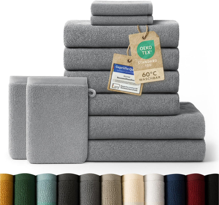 Blumtal Premium Frottier Handtücher Set mit Aufhängschlaufen - Baumwolle Oeko-TEX Zertifiziert, weic