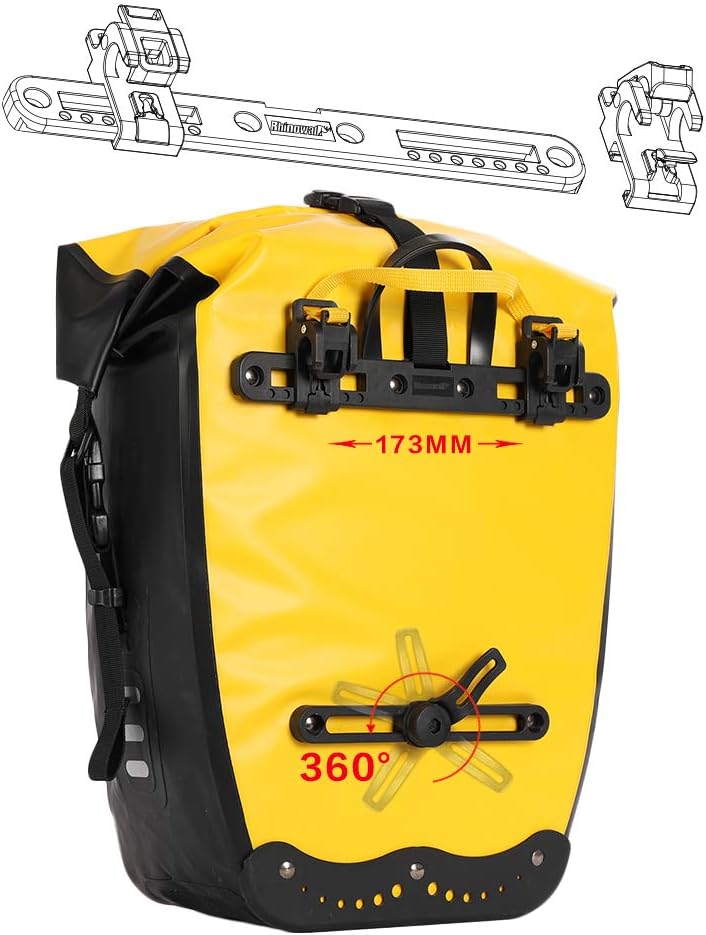 Rhinowalk 25L Fahrradtasche Wasserdicht Gepäckträgertasche Fahrrad Laptop Gepäckträger Seitentaschen