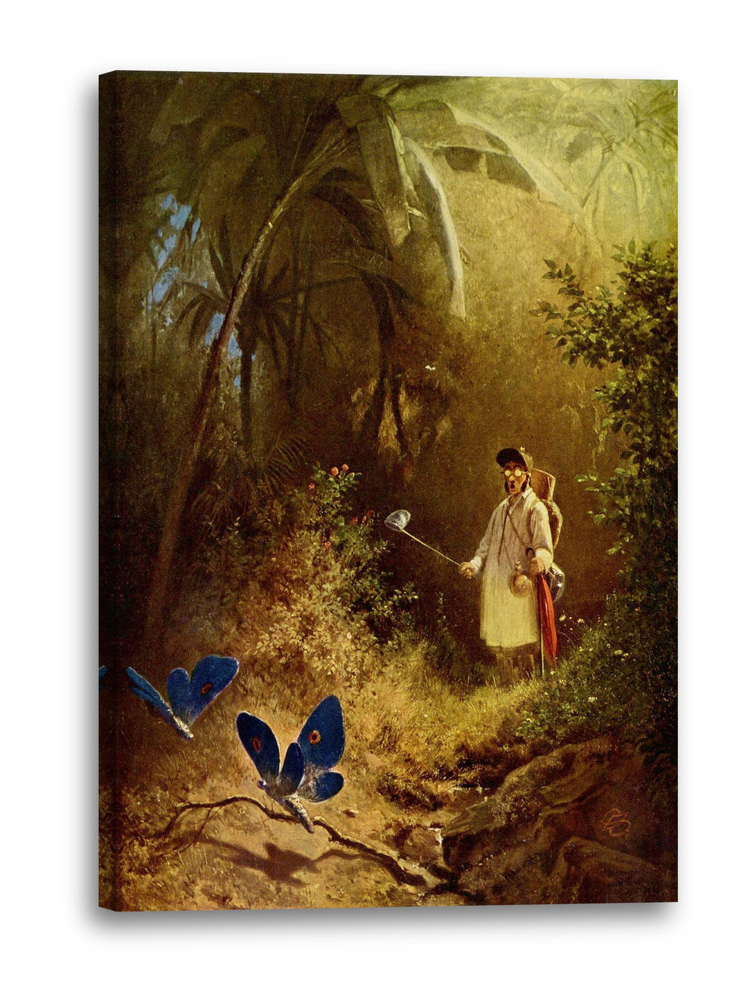 Printed Paintings Leinwand (60x80cm): Carl Spitzweg - Der Schmetterlingsjäger 60x80 cm, 60x80 cm
