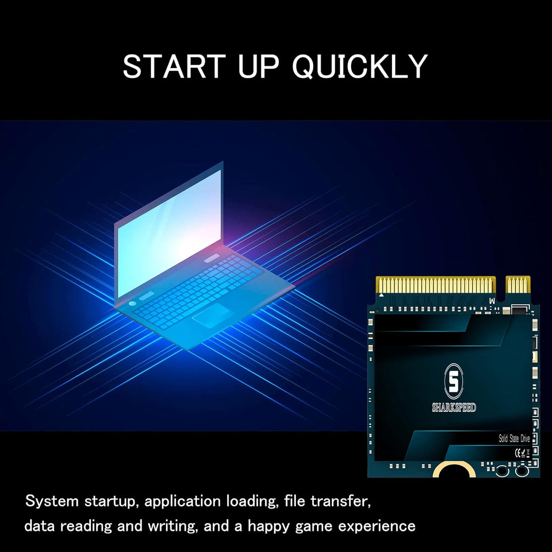 M.2 2230 SSD 2TB SHARKSPEED NVMe PCIe Gen 4.0 x4 30mm, SSD Festplatte Interne Solid State Drive für