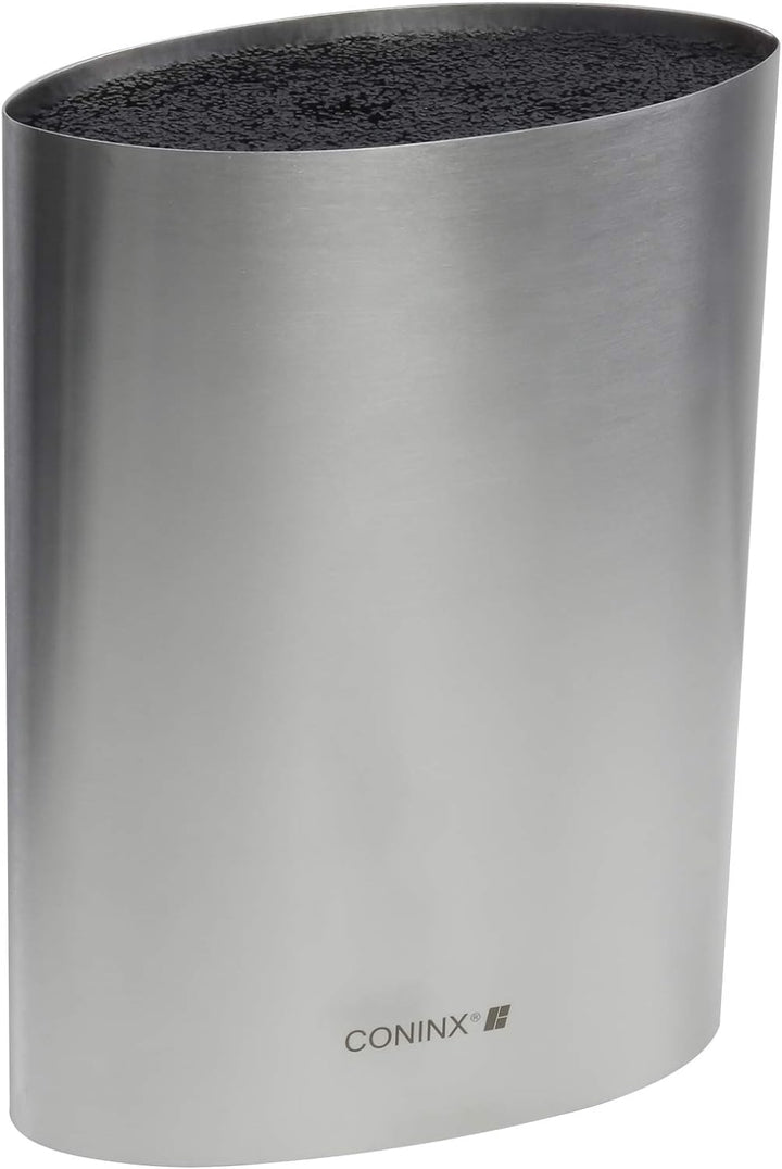 Coninx Messerblock ohne Messer - Messerblock mit Borsteneinsatz - Knife Block in Silber - Universal