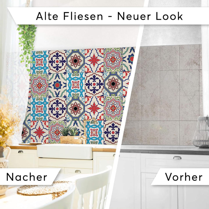 CREATISTO Klebefliesen Stickerfliesen Fliesenfolie - Klebefolie Aufkleber für Wand-Fliesen I Klebefl