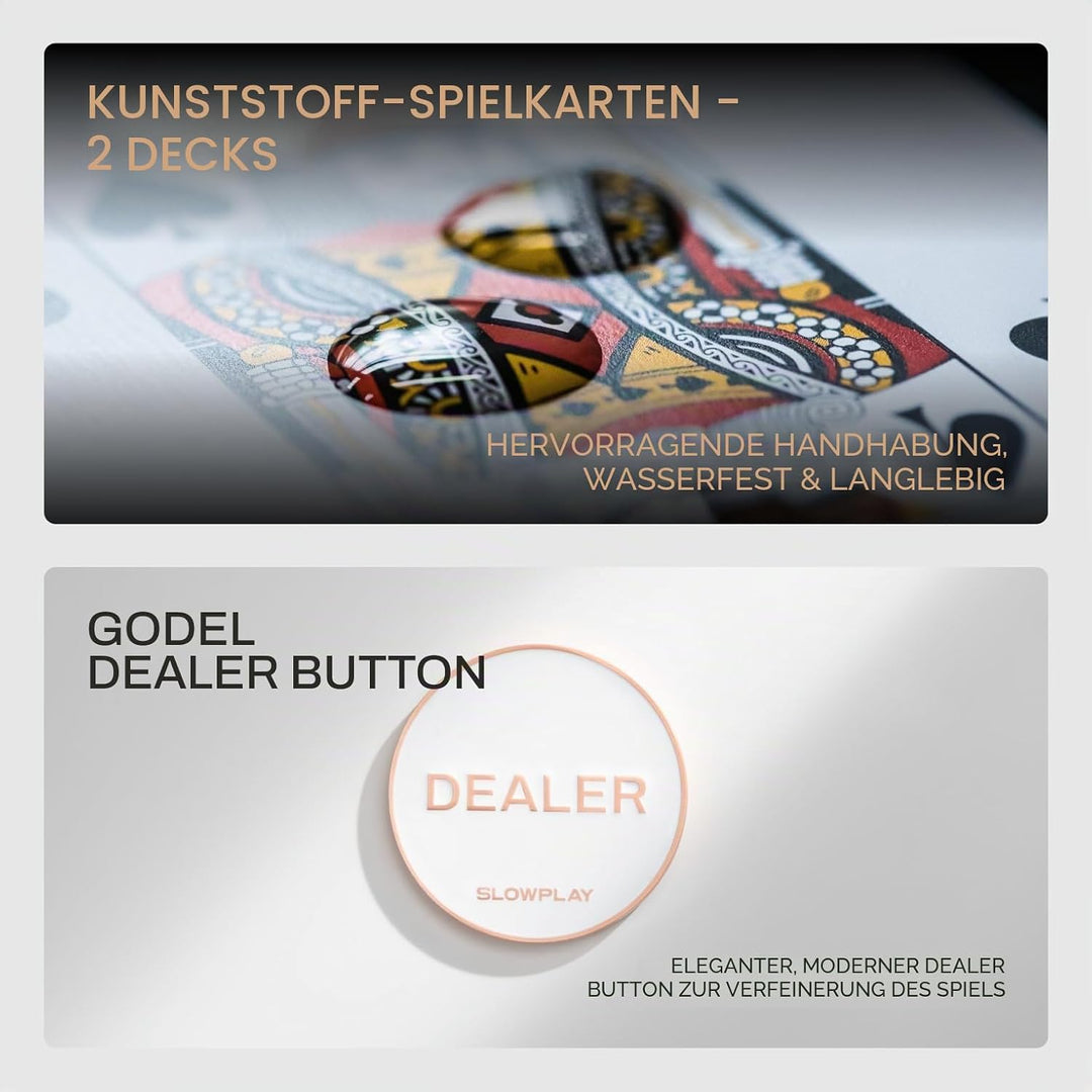 SLOWPLAY Godel Ceramic Poker-Chipsatz, 300 STK [ohne Werte], 43mm&amp; 12g pro Chip | Verfügt über einen