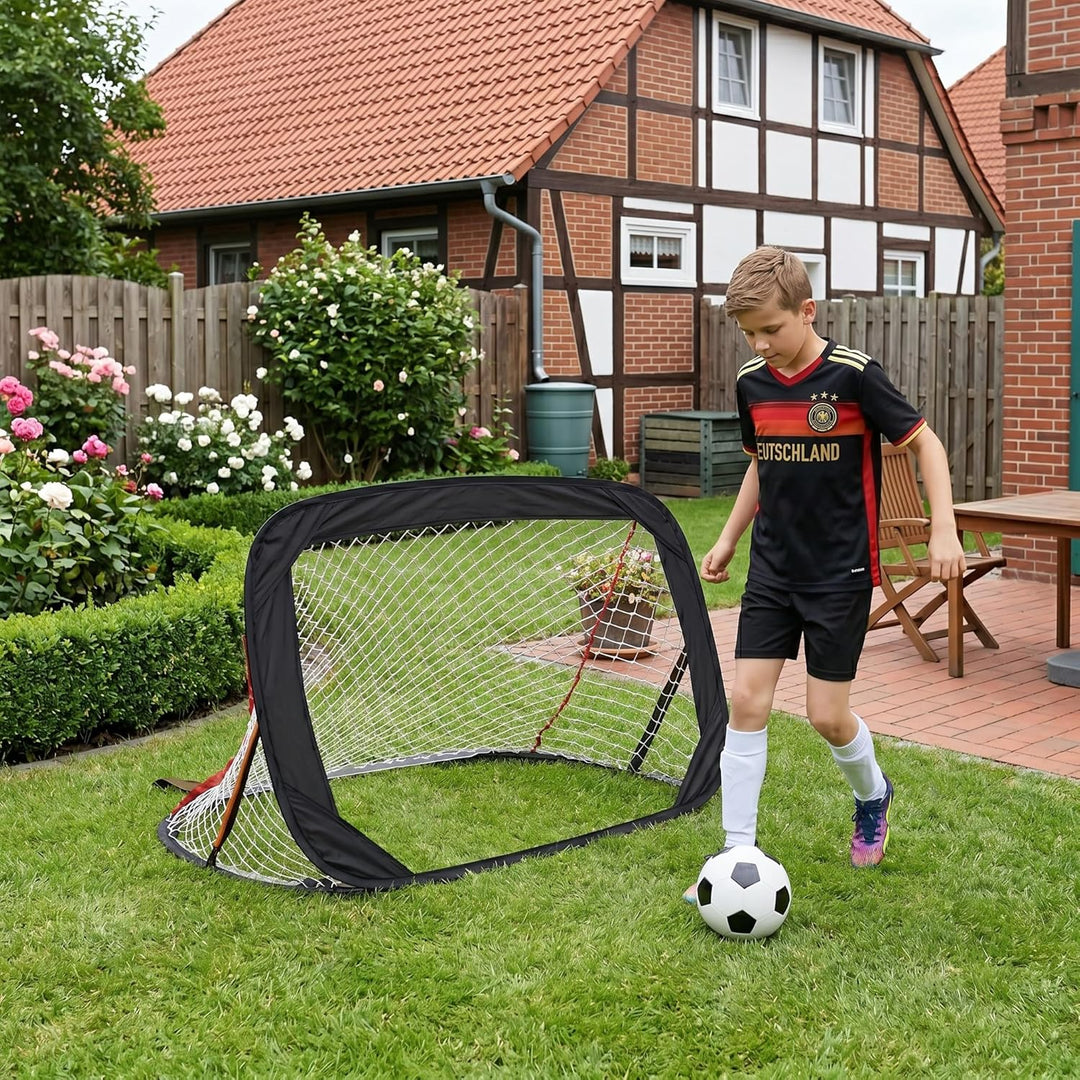 Profi Pop-Up Fussballtor 2er Set 120×70×70 cm Mobiles Kleinfeldtor für Fussballtraining & Technik-Dr