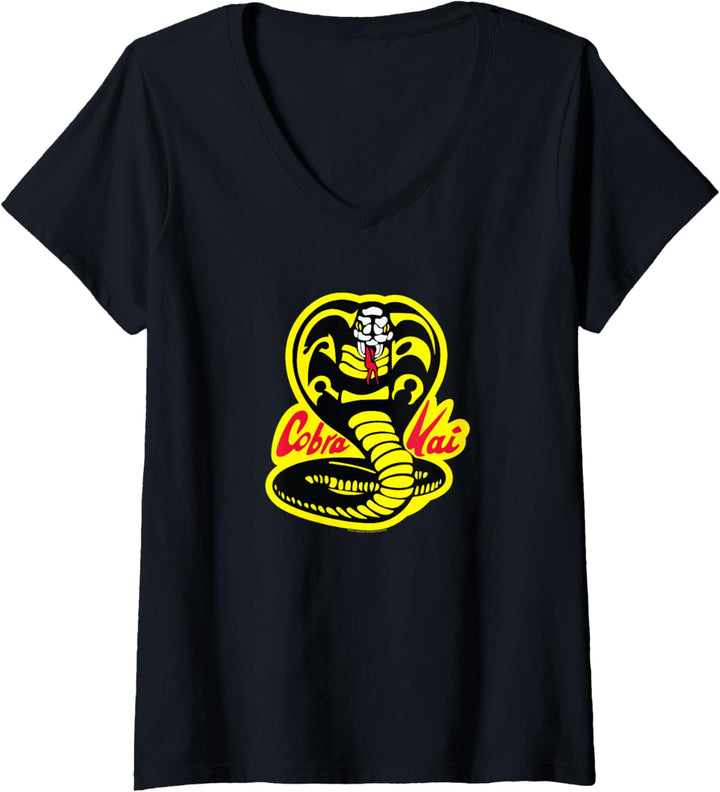 Cobra Kai Fegen Sie das Bein T-Shirt mit V-Ausschnitt
