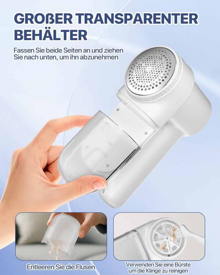 Fusselrasierer Elektrisch, Homtronics Fusselrasierer mit LED-Licht, USB Aufladung, 3 Einstellbaren,