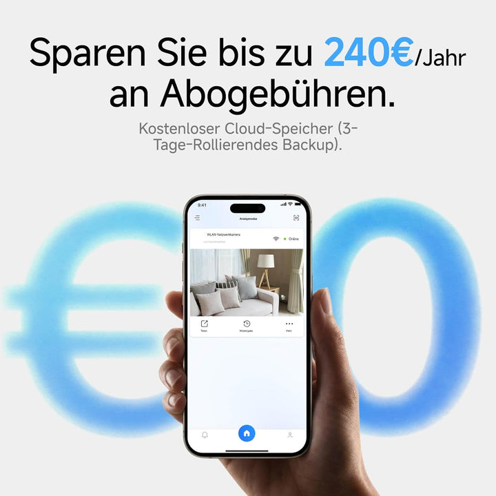 VSTARCAM 2K Überwachungskamera aussen & innen, Magnetische Halterung, Kostenloser Cloud-Speicher, Sp