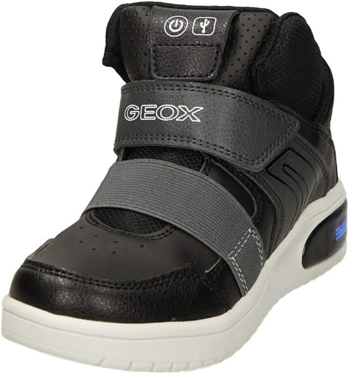 Geox Jungen J XLED Boy A Sneakers 31 EU Schwarz, 31 EU Schwarz