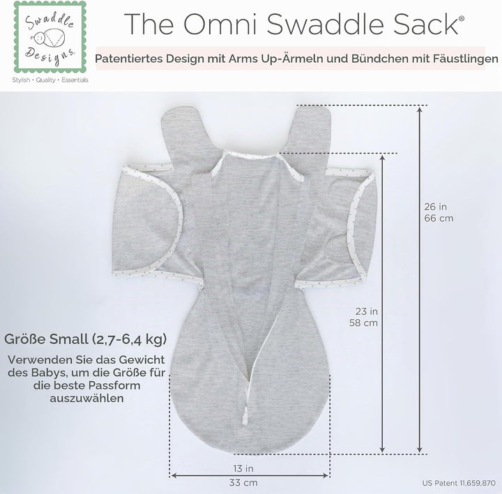SwaddleDesigns Unisex Baby Omni 6-Wege Omni (1er Pack) Small (2.7-6.4 kg) Meliertes Haferflocken, Sm