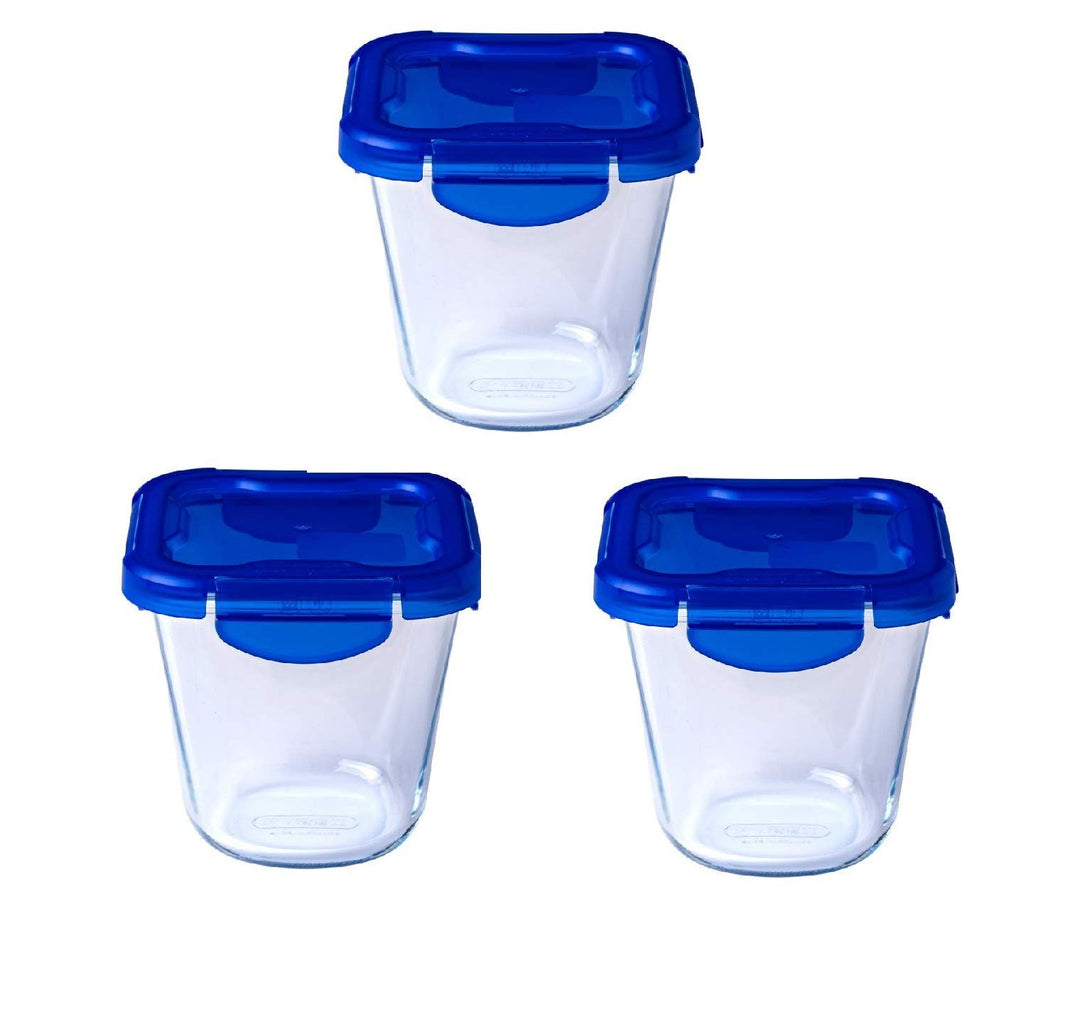 Pyrex Cook & Go Lunchbox, 3 Stück, gleiches Fassungsvermögen (3 x 0,8 l – Pasta Box) – speziell zum
