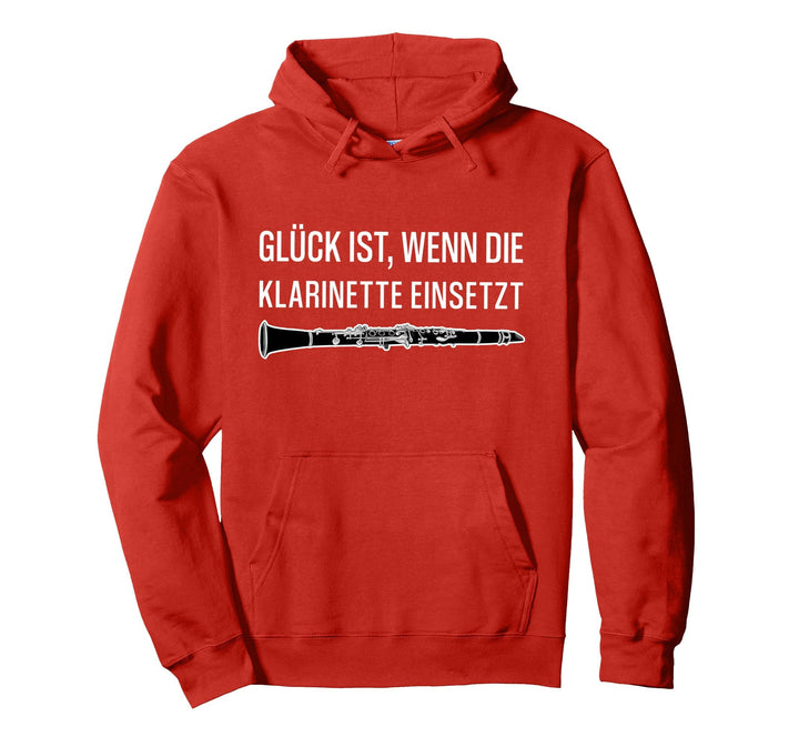 GLÜCK IST, WENN DIE KLARINETTE EINSETZT, Lustiges Klarinette Pullover Hoodie