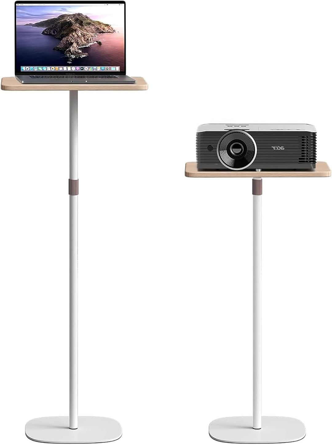 DFENG Stehpult Höhenverstellbar Schreibtisch Mobiler Stehtisch mit 46–120cm Laptop Ständer, Beweglic