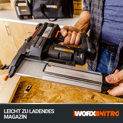 WORX WX840.9 NITRO NailForce Akku Nagler und Tacker 20V - 2-IN-1 Funktionen als Bolzensetzgerät & Sc