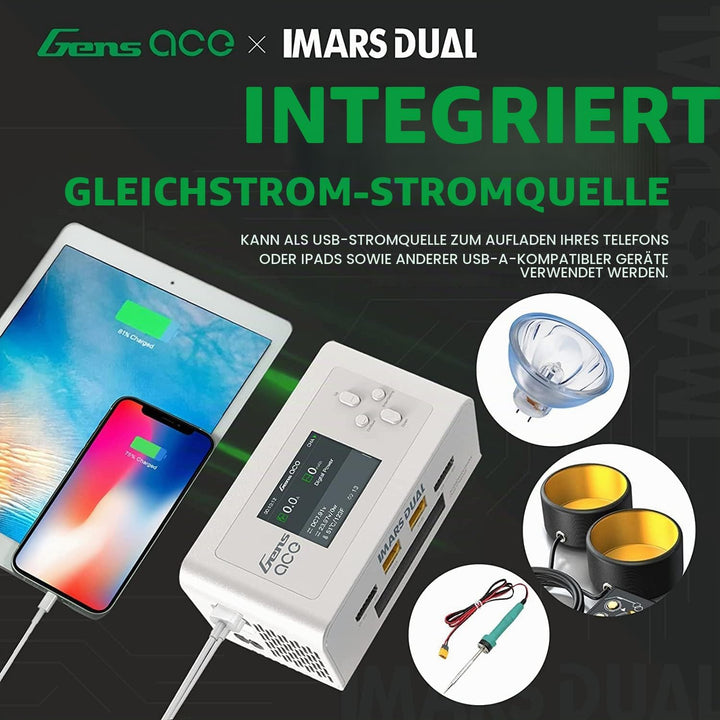 Gens ace lipo Ladegerät Imars Dual Channel RC Ladegerät für NiMH/Lipo Akku Ladegerät mit Deans T XT6