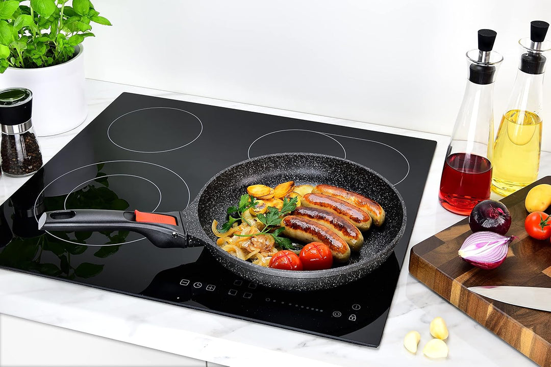 Linnuo Aluguss Pfanne 28 cm abnehmbarer Griff, Antihaft beschichtete Pfanne Induktion und alle Herde