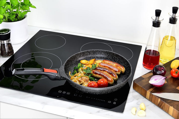 Linnuo Aluguss Pfanne 28 cm abnehmbarer Griff, Antihaft beschichtete Pfanne Induktion und alle Herde
