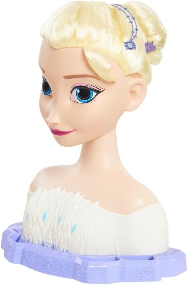 Just Play Disney Die Eiskönigin 2 Deluxe-Frisierkopf ELSA mit Zubehör, 17-teilig, Kinderspielzeug ab