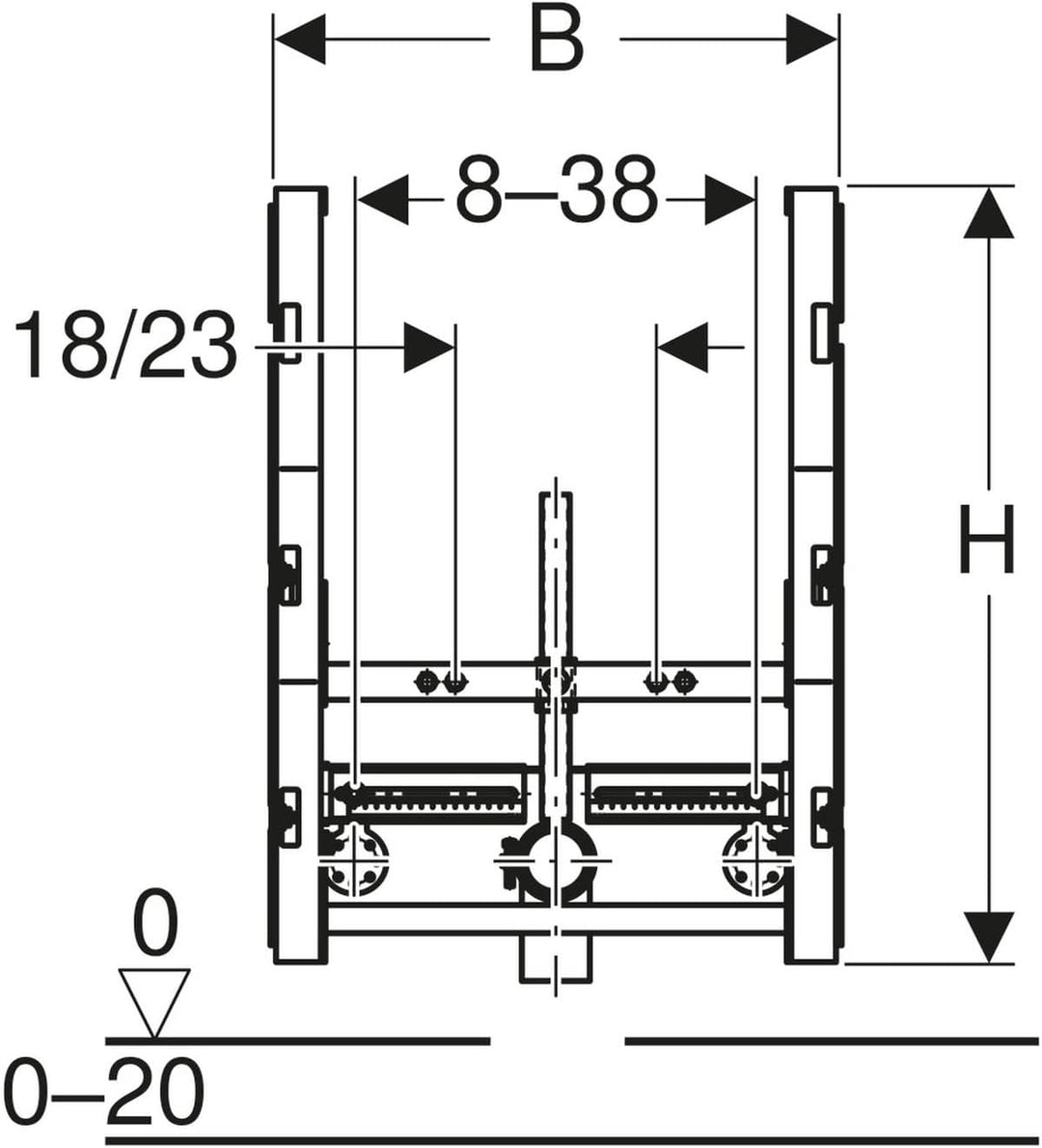 Geberit 461530001 GIS Montageelement für Wand-Bidet und ELB