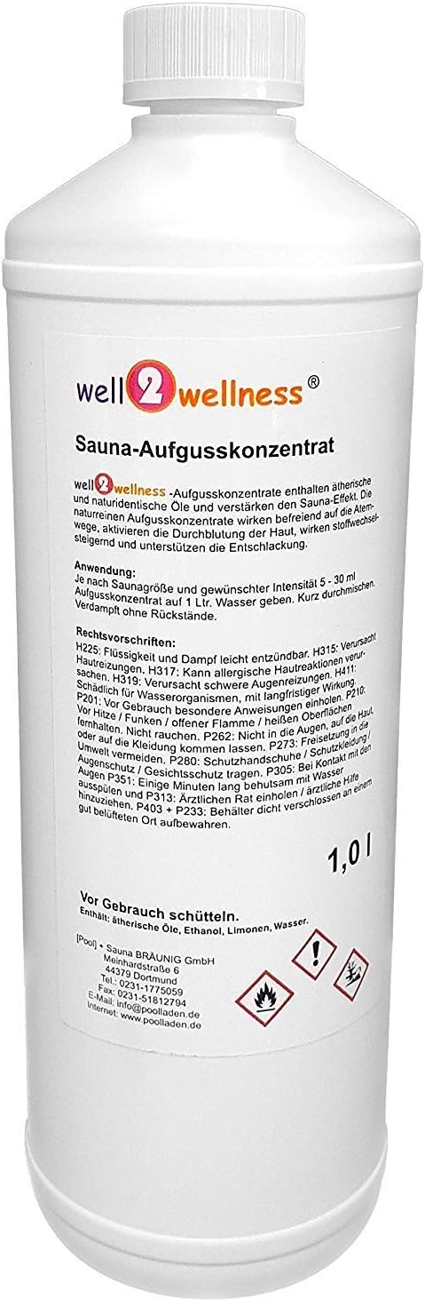 Saunaaufguss Set 2 x 1,0 l von well2wellness® gratis 10g Mentholkristalle - freie Wahl aus über 60 S