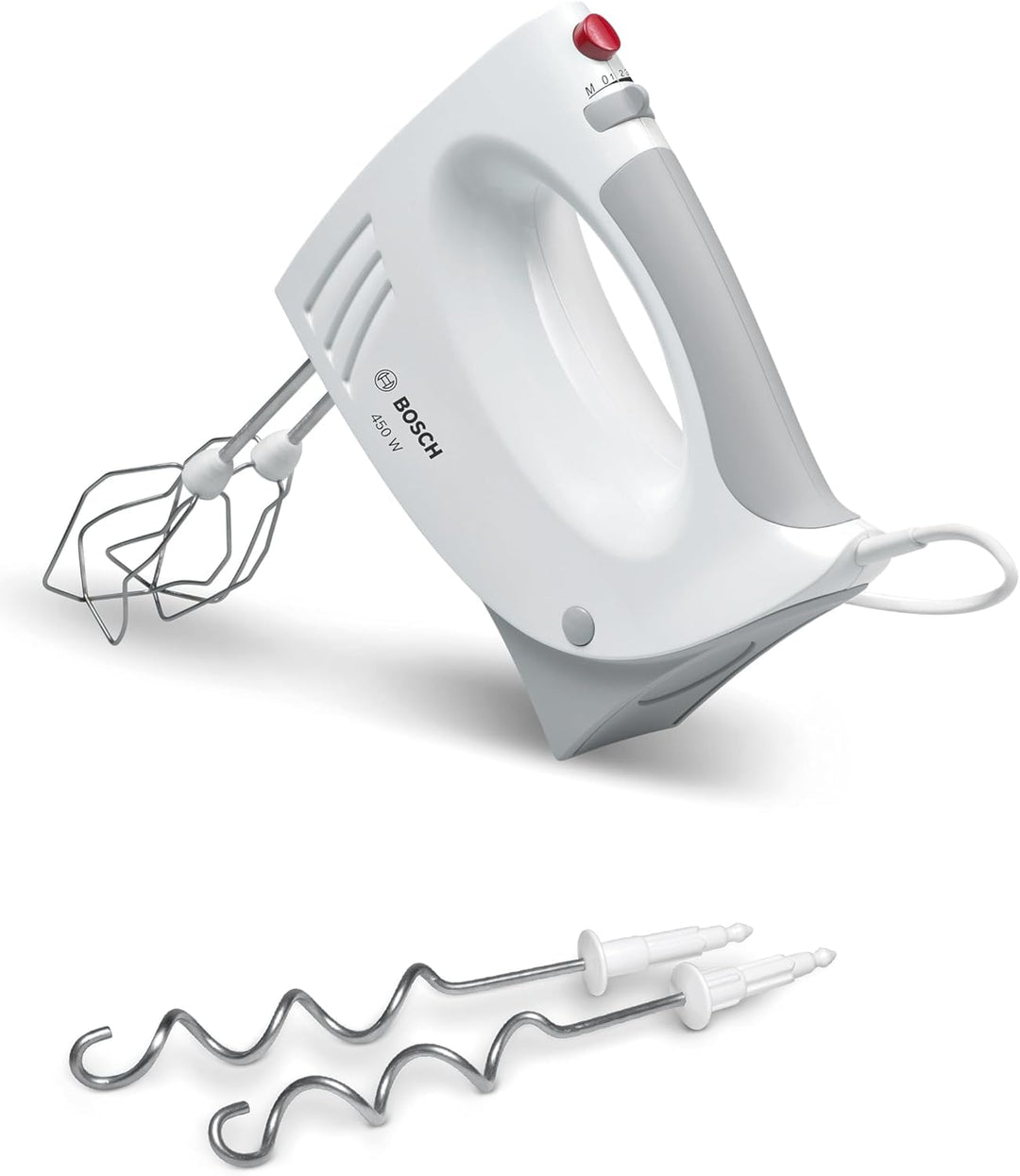 Bosch Handrührer MFQ3530, Handrührgerät, 2 Rührbesen, 2 Edelstahl-Knethaken,spülmaschinengeeignet, 5