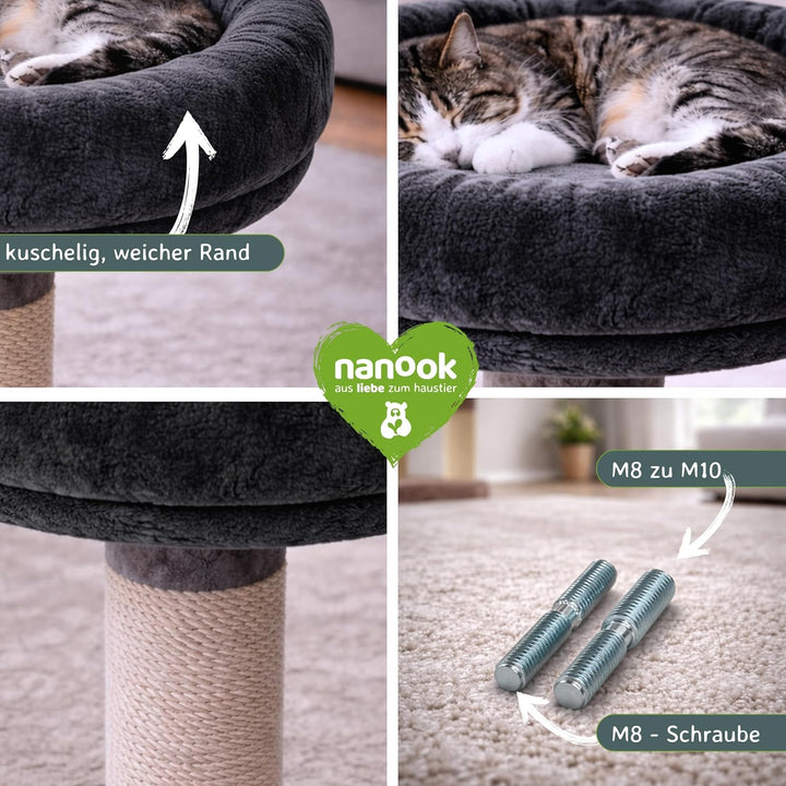 nanook - Liegeplatz, Liegemulde XL - Liegefläche Ø 53 cm - für grosse Katzen geeignet - für M8 M10 K