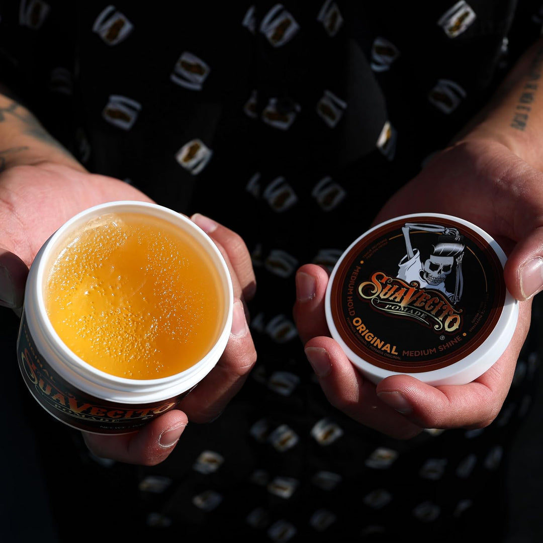 Suavecito Pomade Original Hold, Medium Hold Hair Pomade For Men, Medium Shine Water Based Wax, 4oz/1