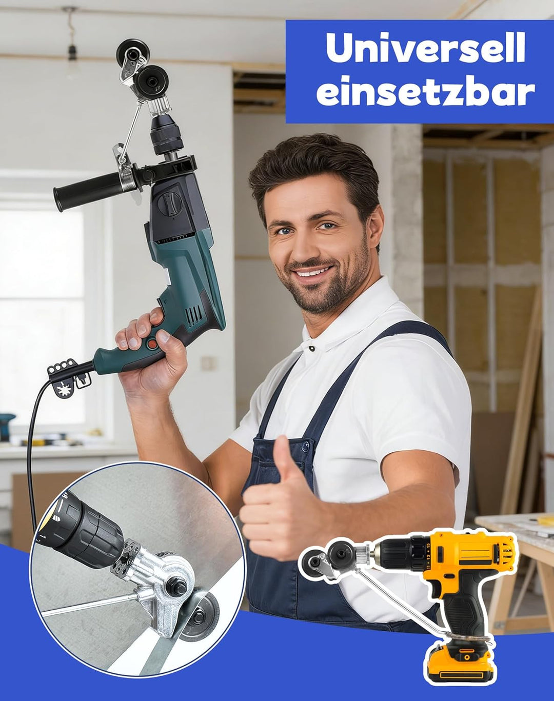Elektrischer Blechschneider & Nibbler für Bohrmaschine – Metallknabber Bohraufsatz zum Schneiden von