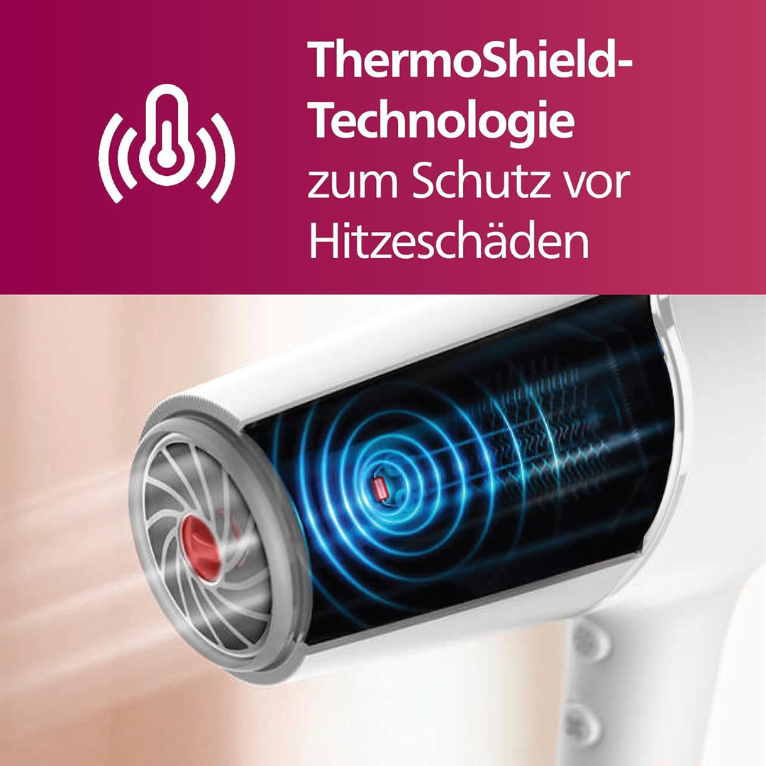 Philips 5000 Series Haartrockner – Haartrockner mit ThermoShield Technologie, Volumendiffusor und 14
