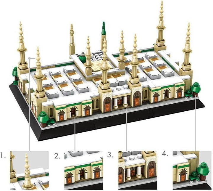 WANGE Architekturmodell zum Bauen mit Bausteinen. Prophetenmoschee, Medina., Prophetenmoschee